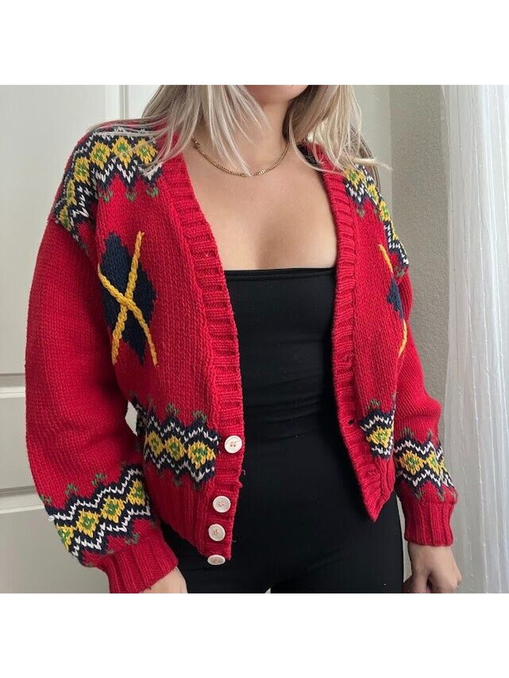 Vintage 90s Y2K Liz Sport Knit Cardigan Sz L